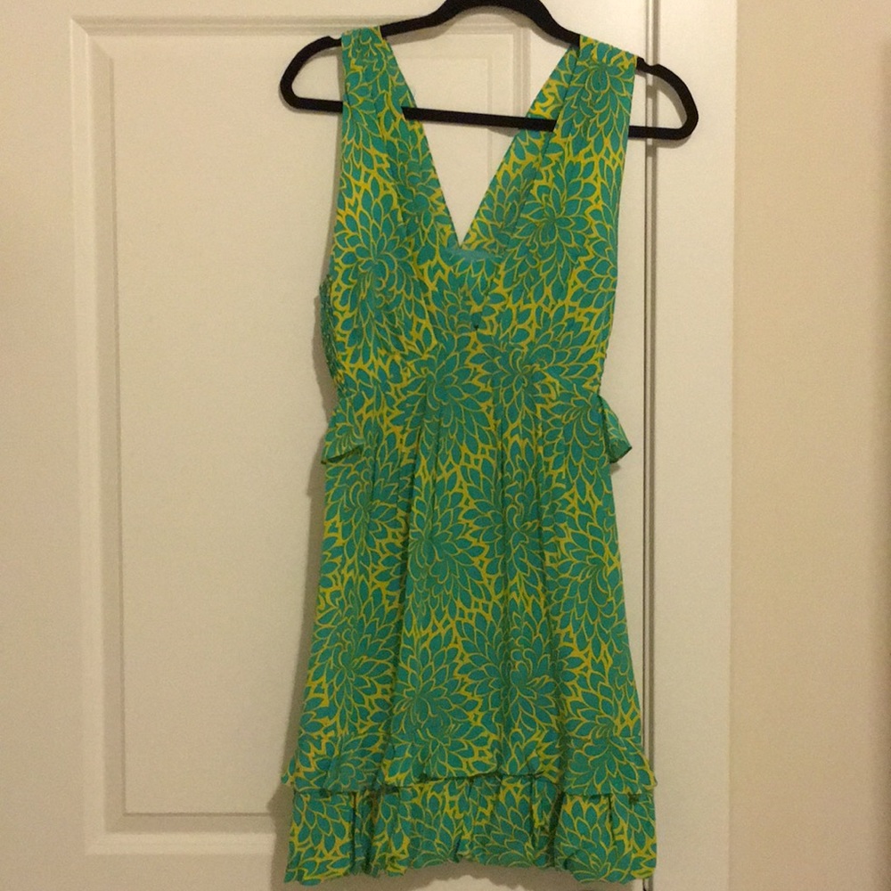 Nannette Lepore mini print dress with ruffle hems - Picture 4 of 8